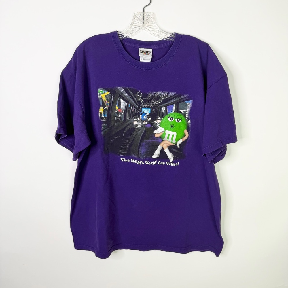 Vintage Y2K M&Ms T Shirt XL Purple Promo Graphic Tee Candy 90s
